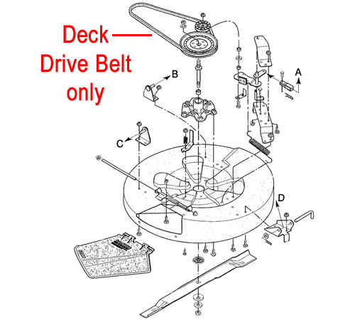 mfmobuezskz.jpg - Mowers Online Lawn mower deck drive belt exploded parts diagram