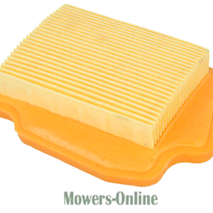 Air filter with orange plastic frame