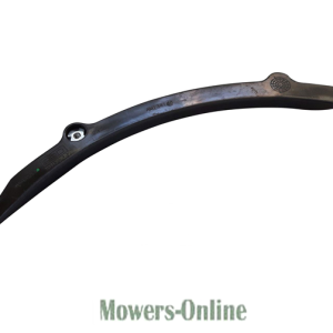 Curved blade for lawn mower deck