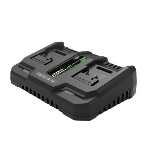 Dual-bay battery charger for power tools