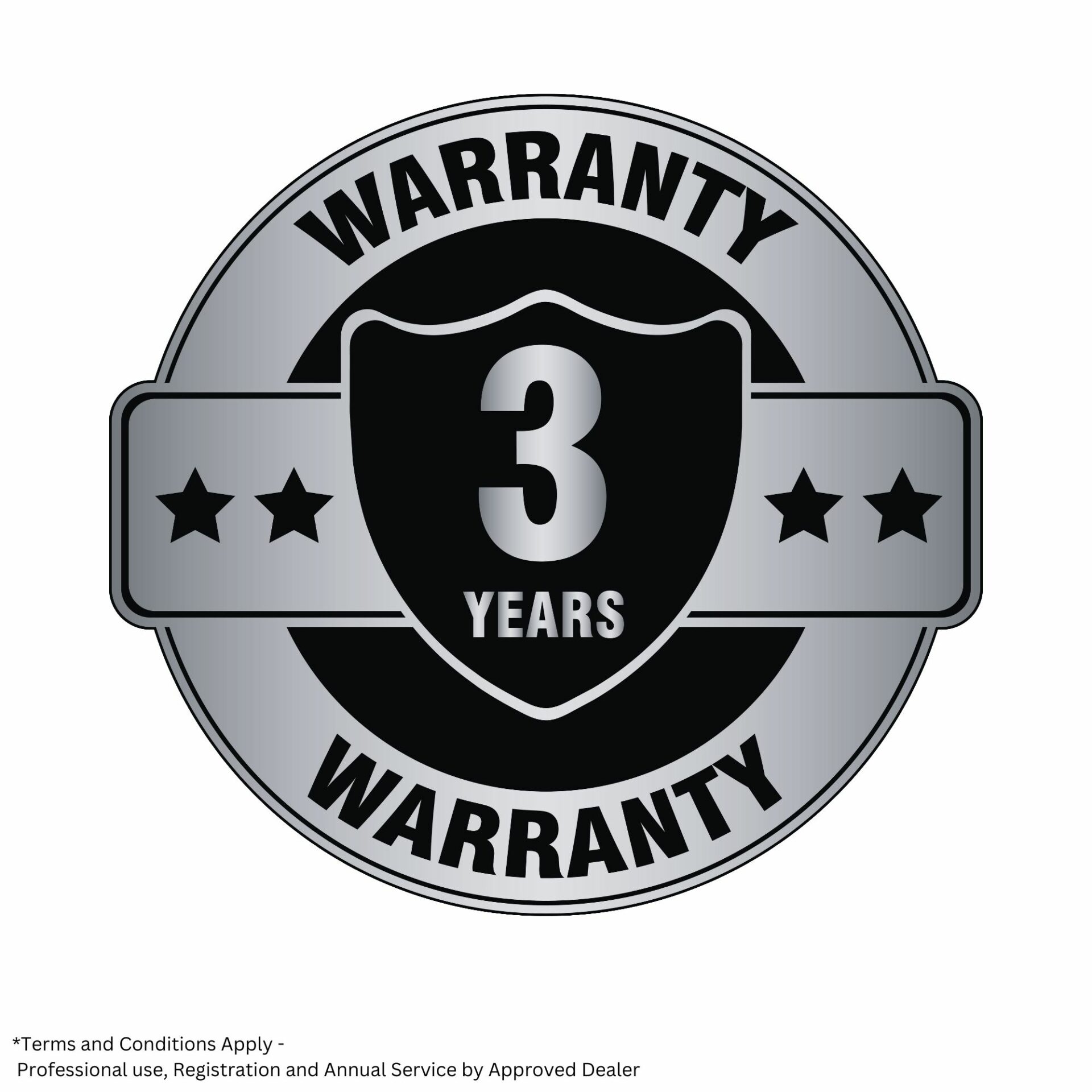 mjhax5xh34r.jpg - Mowers Online Three years product warranty badge seal