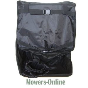 Lawn mower collection bag with strap