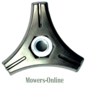 Lawn mower blade mulching head three-winged