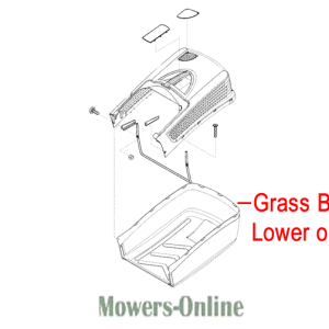 Grass box lower assembly diagram for lawn mower