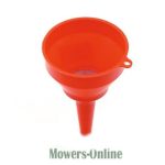 P - Mowers Online Red plastic funnel with handle and spout