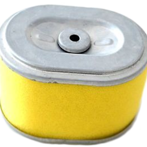 Yellow rectangular air filter with metal cap