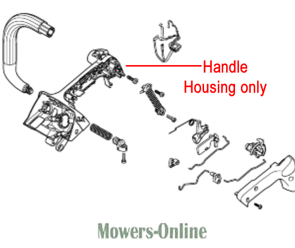 mxnq1autpbj.png - Mowers Online Lawn mower handle housing exploded parts diagram