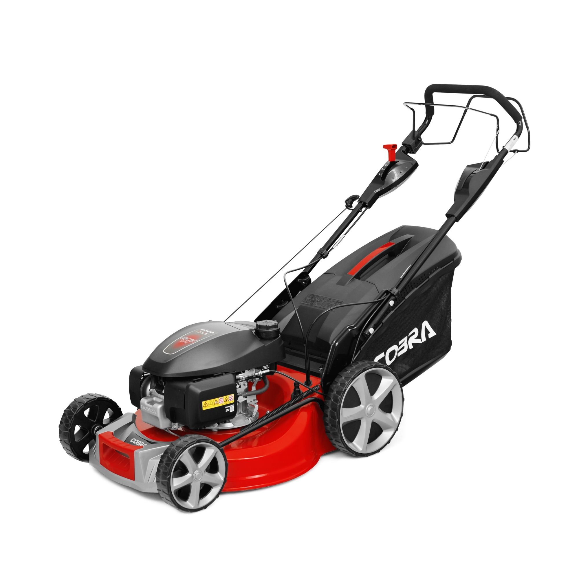 n0e4g2nnsxl.jpg - Mowers Online Red and black self-propelled lawn mower with handles