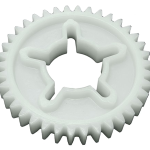 Plastic gear with cross-shaped center hole