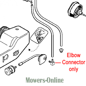 Lawn mower fuel line elbow connector diagram
