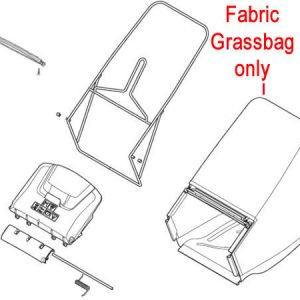 Fabric grassbag parts diagram and assembly