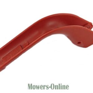 Red lawn mower deflector chute part