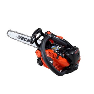 Echo gas-powered chainsaw with orange and black housing