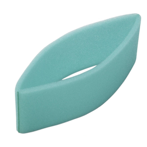 Curved turquoise upholstered modern chair