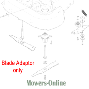 Blade adaptor parts diagram for lawn mower