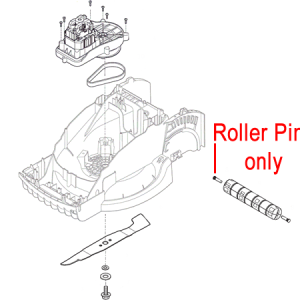Lawn mower transmission roller pins exploded view