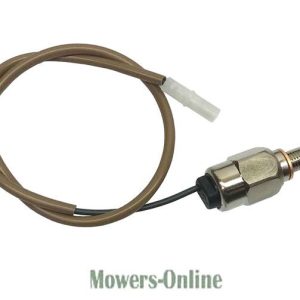 Lawn mower engine stop switch with cable