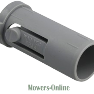 Plastic lawn mower mulch plug connector