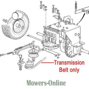 Transmission belt parts diagram for mower