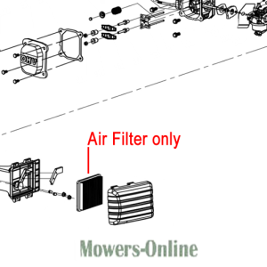 Air filter replacement parts diagram for mower