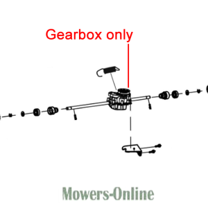 Gearbox assembly diagram for lawn mower