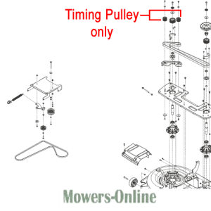 Timing pulley parts diagram for lawn mower engine