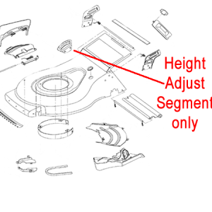 Lawn mower height adjust segment parts diagram.