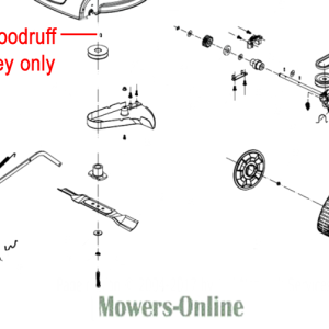 Woodruff key and mower parts diagram
