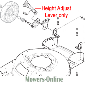 Lawn mower deck height adjustment lever diagram