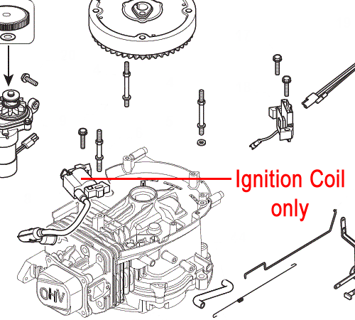 oqmshbaczrl.png - Mowers Online Engine ignition coil assembly diagram and parts