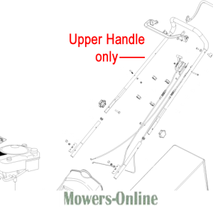 Lawn mower upper handle replacement part diagram