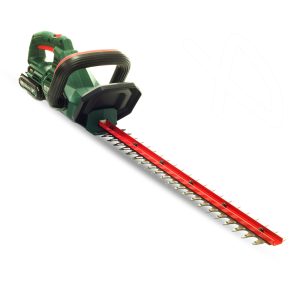 Electric hedge trimmer with red blade