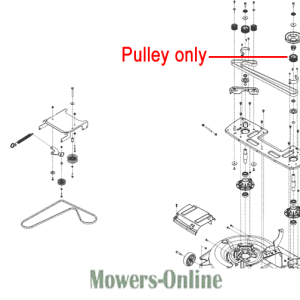 Pulley assembly parts diagram for lawn mower