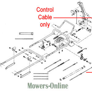 Lawn mower control cable assembly diagram