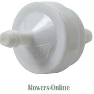 Lawn mower fuel filter cartridge with valve