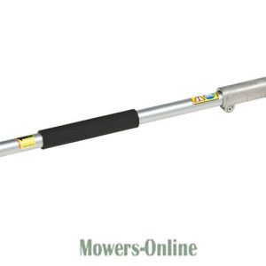 Telescopic garden tool with black grip handle