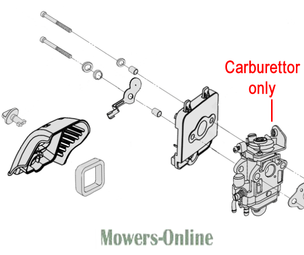 p2jgymdynhs.png - Mowers Online Carburetor and fuel line assembly diagram