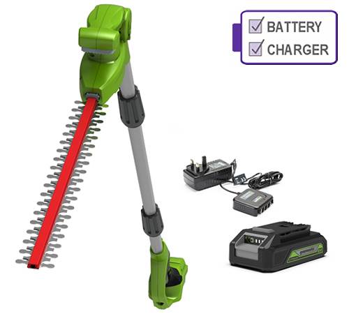 pcjhdjwii3e.jpg - Mowers Online Cordless pole hedge trimmer with battery and charger