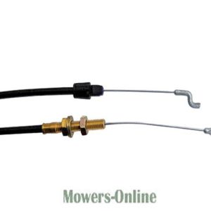 Two mower throttle control cables with connectors