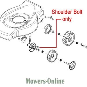 Lawn mower wheel and shoulder bolt assembly diagram