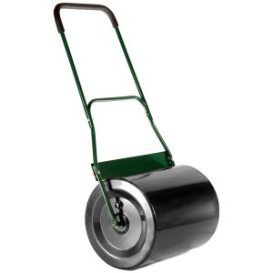 Manual push lawn roller with handle