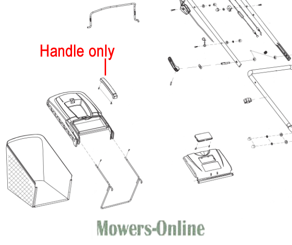 pqgb43n5jf3.png - Mowers Online Lawn mower handle and parts diagram