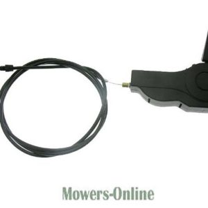 Lawn mower throttle cable control lever assembly