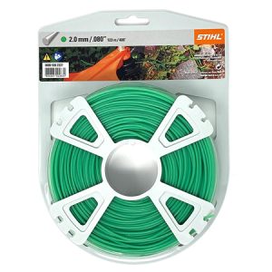 STIHL trimmer head with green cutting line spool