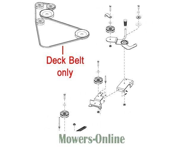pxisdlhm3z4.jpg - Mowers Online Deck belt and pulley assembly diagram