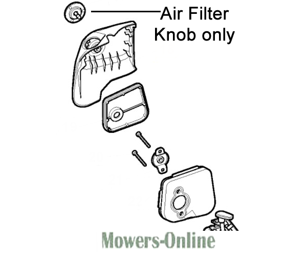 q54no4vzmbn.png - Mowers Online Air filter knob assembly for lawn mower