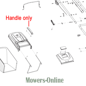 Lawn mower parts diagram with handle