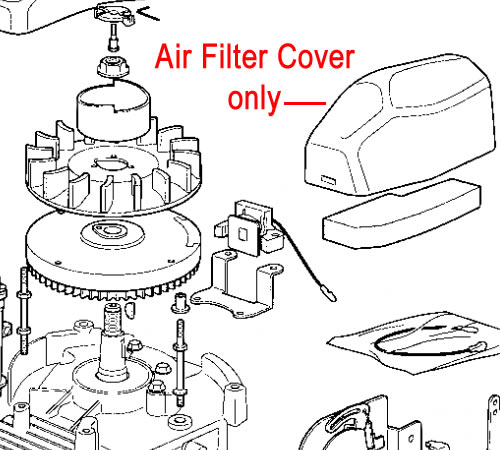 qdtjcoyvz55.jpg - Mowers Online Air filter cover assembly diagram for lawn mower