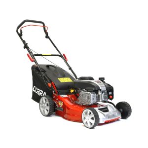 AGRA red and black petrol lawn mower