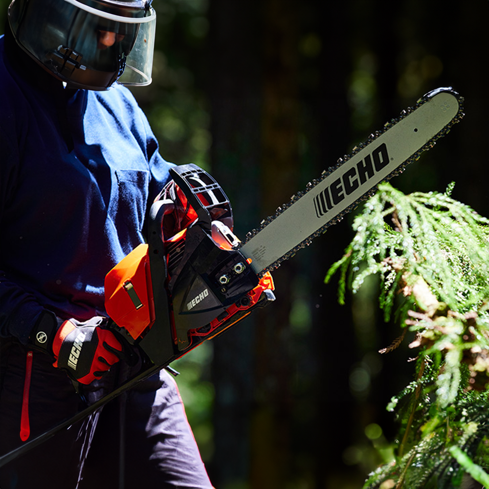 qffgdk5xz4d.png - Mowers Online Person holding Echo chainsaw near moss-covered tree